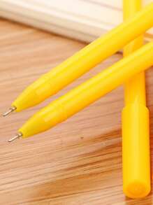6入組南瓜圖案塑膠圓珠筆,可愛耐用凝膠滾球鋼筆適用於寫作 - 黃色 - 查看 5