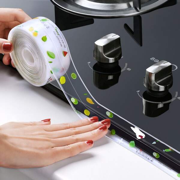 1入組廚房防水防黴膠帶瓷磚縫隙密封條