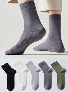 5雙男士彈簧和秋天彩色休閒中筒襪,中性襪子 - 彩色 - 查看 1