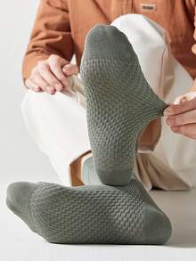 5雙男士彈簧和秋天彩色休閒中筒襪,中性襪子 - 彩色 - 查看 3