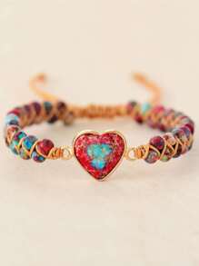 Heart Decor Beaded Bracelet