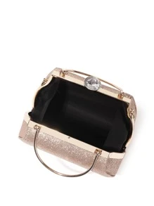 Champagne Color Clutch & Crossbody Bag, Evening Handbag - Champagne - View 3