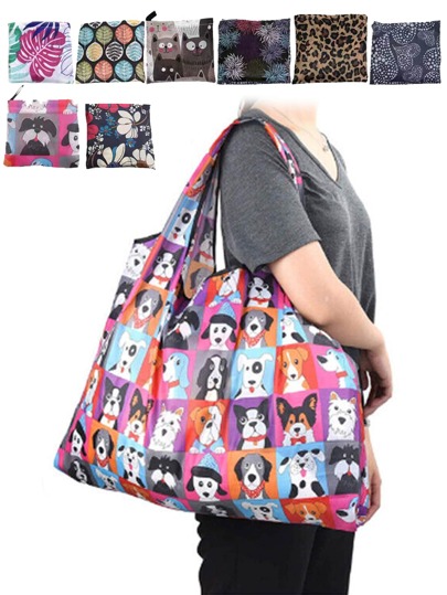 Bolsa de compras plegable, bolso de mano, bolsa de almacenamiento de gran capacidad para viajes, bolsa de la compra, bolsa de playa con estampado de moda