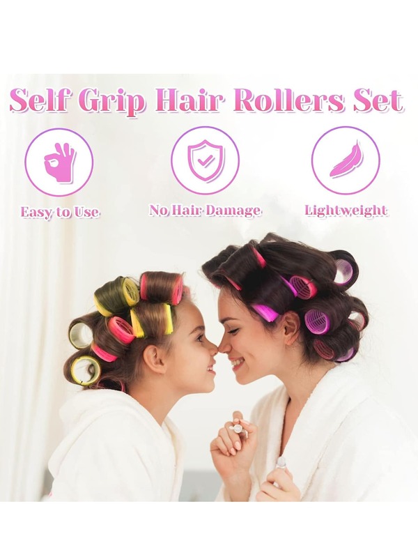 Rollers for Hair, 6Pcs Hair Rollers for Volume, Jumbo Large Rollers