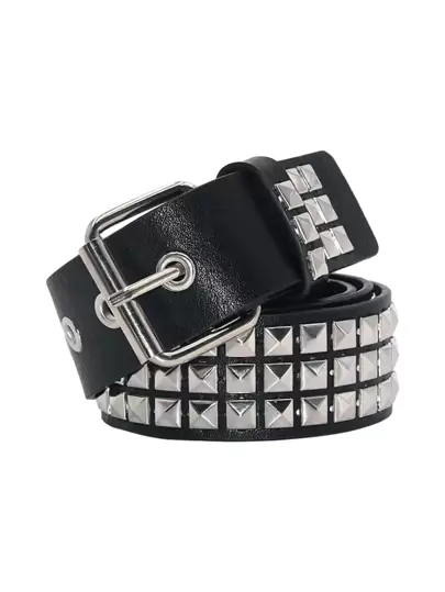 Street 1PC Stylish Punk Style Rivet Decor Versatile Jeans Belt Dress Belt Halloween Summer, School Fall, Autumn, Halloween