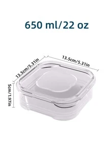 2入組/套650毫升/22盎司家庭冰箱冰箱盒,,可重複使用塑膠食品容器,蔬菜&水果保存集裝箱 - L - 查看 3