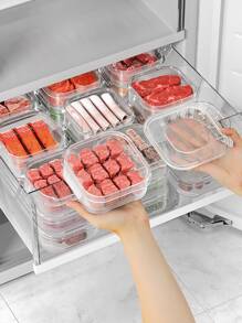 2入組/套650毫升/22盎司家庭冰箱冰箱盒,,可重複使用塑膠食品容器,蔬菜&水果保存集裝箱 - L - 查看 1
