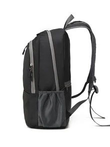 Ultra-lightweight Foldable Backpack, Water Resistant Hiking Backpack, Small Size Camping Outdoor Backpack - Black - View 7