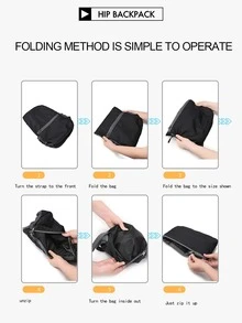 Ultra-lightweight Foldable Backpack, Water Resistant Hiking Backpack, Small Size Camping Outdoor Backpack - Black - View 3