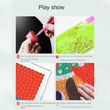 1 套郁金香钻石画套件，全新手工 DIY 材料包钻石艺术花卉和植物带框架 - 鬱金香C款 - 查看 3