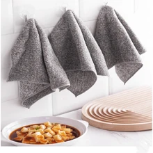 10 cái Màu xám Dày lên Làm sạch hộ gia đình , Đa dụng Khăn mặt , Vải vụn , Vệ Sinh Nhà Bếp Khăn mặt - Mềm mại & Hấp thụ , Có thể tái sử dụng - Xám - Xem 2