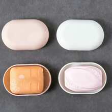 1pc Random Color Travel Soap Dish With Sealing Lid, Leak-Proof Soap Holder For Clean And Hygienic Storage - Multicolor - View 4