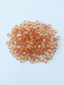 200pcs Acrylic Mixed English Letter Beads, Including 26 Different Letters - Yellow Gold - View 1