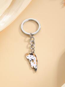 Cute 1pc Unisex Cat Shaped Keychain Car Accessories Bag Charm School Goth Y2k Bag Accessories Lanyards With Id Holder Car Accessories Bag Charms Christmas Gift - Multicolor - View 3