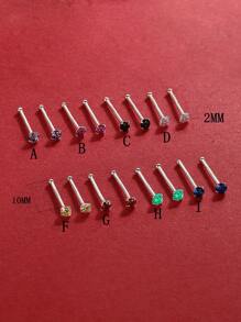 Một cặp Bông tai trang sức bạc S925 siêu nhỏ đính đá Cubic Zirconia, khuyên tai tốt cho tai mới xỏ, phụ kiện mùa hè, đeo hàng ngày - Bạc - Xem 10