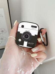 Camera Design Case Compatible With AirPods For AirPods1/2 AirPods Pro - Apricot - View 2
