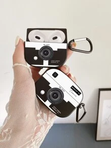 Camera Design Case Compatible With AirPods For AirPods1/2 AirPods Pro - Apricot - View 3