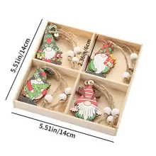 12 piezas Adornos Navidad madera , dulce creativo colgante decoraciones para casa - Multicolor - Ver 4