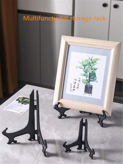 1pc 陶瓷托盘架，悬挂托盘架，托盘架，塑料支架，茶饼挂盘，相框架，手机架，折叠托盘架，桌面装饰架，多功能装饰架，家居装饰配件