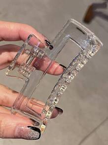 2 件装简约风格透明棕色和白色发夹，适合夏季派对爪夹发夹发夹发夹发夹发夹接发夹，学校用品，学院秋冬发饰，适合女士度假装扮