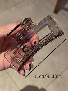 2 件装简约风格透明棕色和白色发夹，适合夏季派对爪夹发夹发夹发夹发夹发夹接发夹，学校用品，学院秋冬发饰，适合女士度假装扮