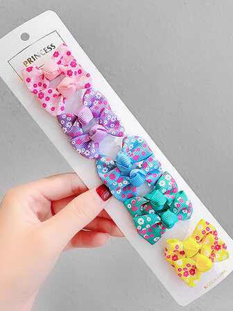10入組可愛綁結蝴蝶結髮夾