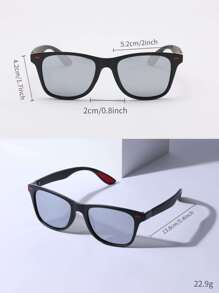 POLASUP 1pc Classic Travel Hiking Style Designed Polarized Fashion Glasses With  Red Colored Design, Red Powder & Silicone Foot Pad, Street Fashion Eyewear Casual Shades Accessories Beach Accessories Glasses Shades - 銀色 - 查看 5