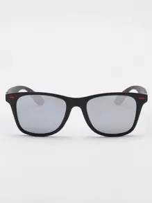 POLASUP 1pc Classic Travel Hiking Style Designed Polarized Fashion Glasses With  Red Colored Design, Red Powder & Silicone Foot Pad, Street Fashion Eyewear Casual Shades Accessories Beach Accessories Glasses Shades - 銀色 - 查看 3