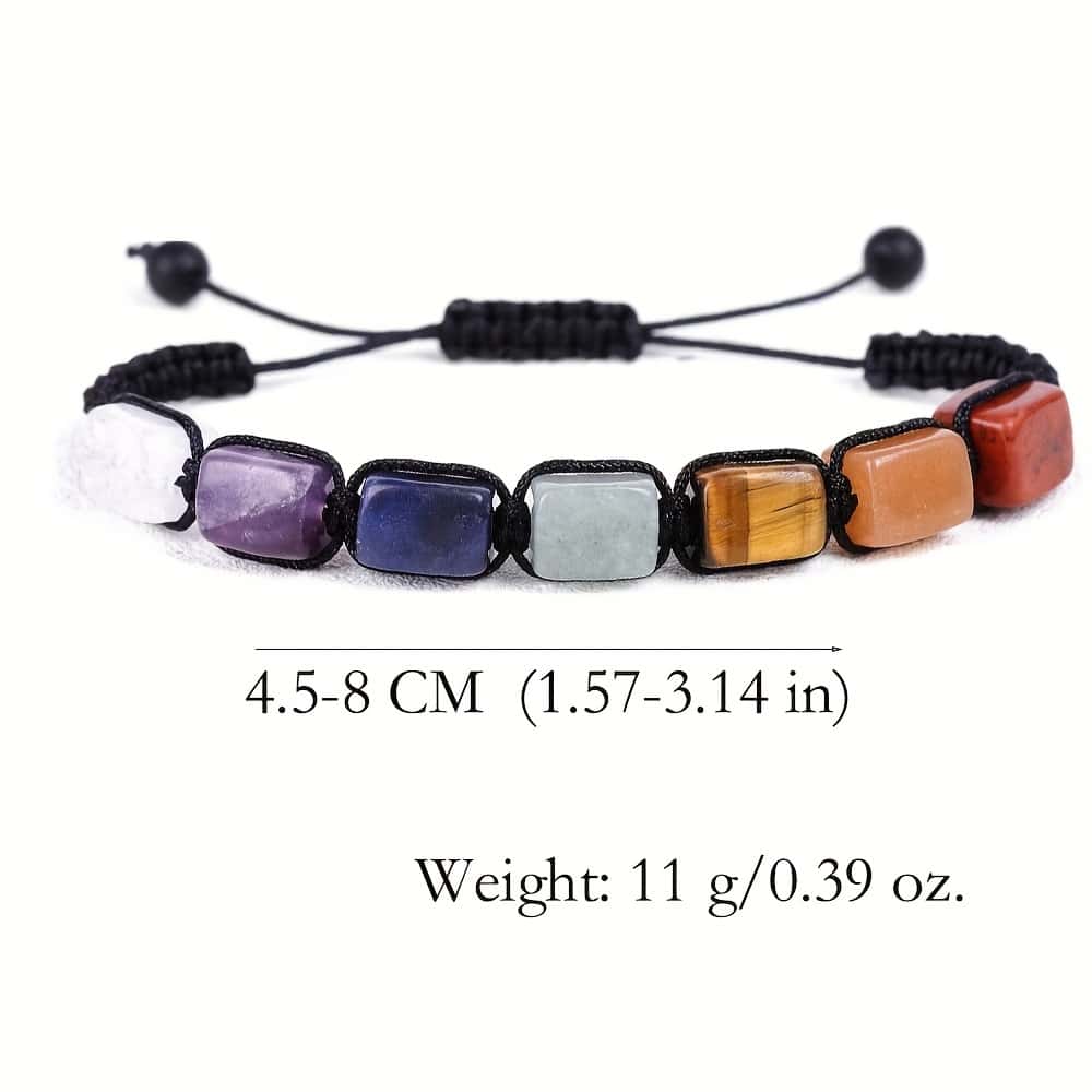 7 Chakra Stone Yoga Bracelet Reiki Healing Crystal Natural Gemstone