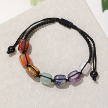 7 đá Yoga Vòng tay Reiki chữa bệnh Pha lê Đá quý tự nhiên Dây bện Vòng tay Đối với phụ nữ Cô gái - Vòng tay đầy màu sắc - Xem 5