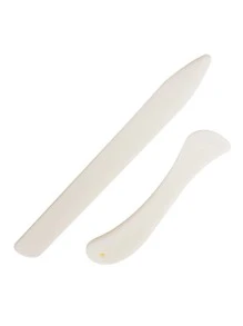 2Pcs Folder Paper Crease Tool Plastic Folding Crease Scrapbook DIY Hand Binding Card Tool Leather Edger - White - View 6