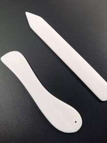 2Pcs Folder Paper Crease Tool Plastic Folding Crease Scrapbook DIY Hand Binding Card Tool Leather Edger - White - View 7