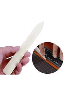 2Pcs Folder Paper Crease Tool Plastic Folding Crease Scrapbook DIY Hand Binding Card Tool Leather Edger - White - View 3
