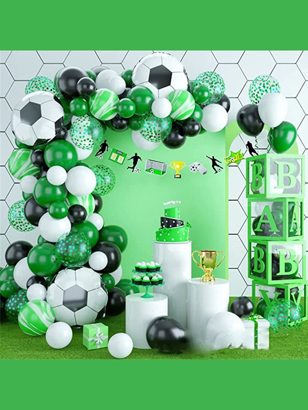 100 Peças Kit de Arco de Balão em Formato de Futebol para Festa de Aniversário, Bar e Decoração Doméstica, Natal