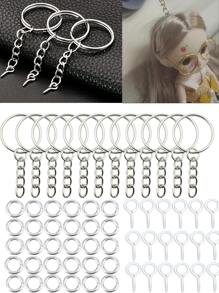 110pcs Keychain Open Jump Rings Eye Pins Kit For Jewelry Making Diy Epoxy Resin Keychain Pendant - Antique Silver - View 1