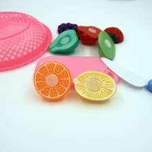 1套10入組模擬水果切割玩套裝帶籃子適用於兒童假裝廚房玩具 - 彩色 - 查看 3