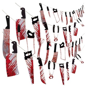 1件套花花環橫幅,萬聖節派對裝飾用品適用於殭屍或者吸血鬼派對