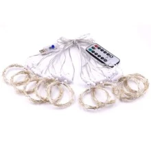 3 x 3M LED Curtain String Light With Hook, Remote Control Decorative String Light - Yellow - View 4