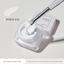 1色3D彩绘凝胶美甲拉胶，所有颜色均可调和，美甲凝胶勾线笔，适用于DIY美甲设计、线条艺术凝胶和美甲沙龙美甲 - 白色 - 查看 1