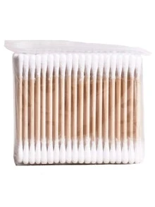 100pcs Dual-ended Disposable Swabs For Home Use, Makeup Removal, Cosmetics And Beauty - White - View 4