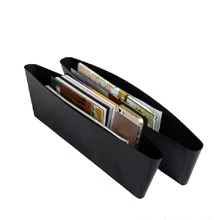 2 件裝汽車座椅間隙填充儲物盒收納盒,座椅側袋和防漏設計,黑色