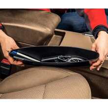 2 件裝汽車座椅間隙填充儲物盒收納盒,座椅側袋和防漏設計,黑色