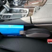 2 件裝汽車座椅間隙填充儲物盒收納盒,座椅側袋和防漏設計,黑色