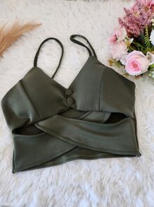 Women Tank Tops & Camis - xanh quân đội - Xem 1