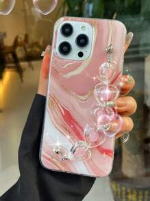 Funda para móvil con patrón de mármol con con tira de mano - Multicolor - Ver 1