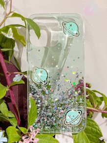 Funda de teléfono con patrón de planeta y brillo, versión internacional, no la versión nacional - Verde - Ver 7