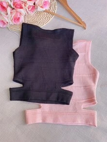 Women Knit Tops - 珊瑚粉 - 查看 2
