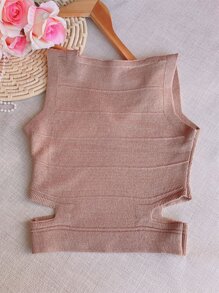 Women Knit Tops - Màu Khaki - Xem 1