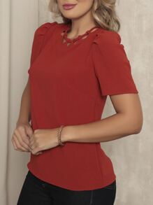 Women Blouses - Màu Cam cháy - Xem 1