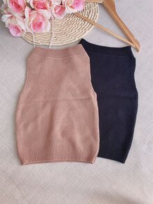 Women Knit Tops - 卡其色 - 查看 2